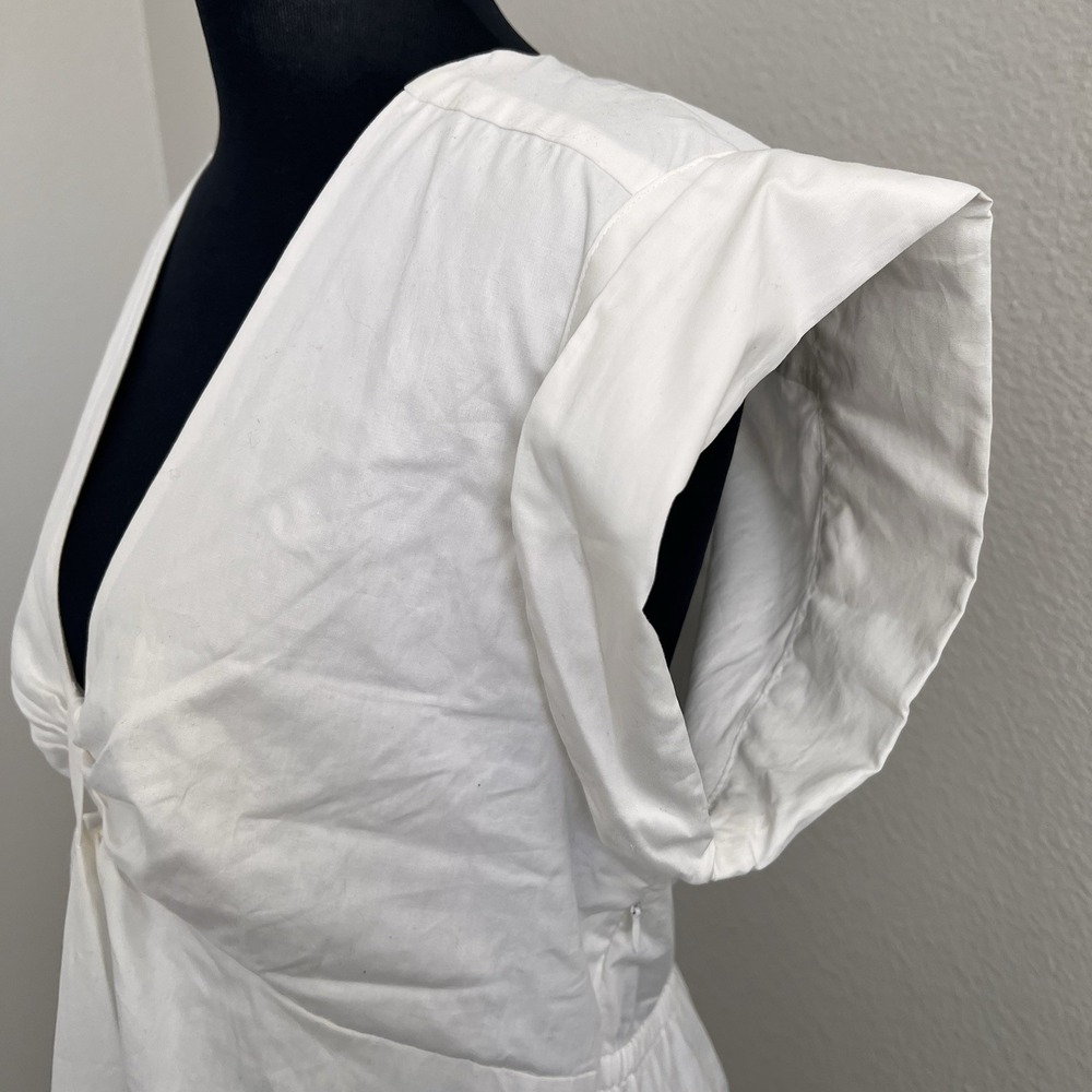 Steve Madden Large Tiered White Mini Dress Cotton Lined Minimalist Coastal NWT - Picture 4 of 8